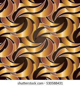 Geometric seamless pattern. Modern abstract  3d  background wallpaper. Elegant vector floral gold  texture.
