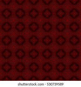 Geometric seamless pattern. Modern floral ornament. Red, black color. Vector illustration. For the interior design, wallpaper, decoration print, fill pages