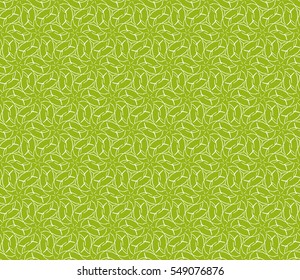 Geometric seamless pattern. Modern floral ornament. green color. vector illustration. For the interior design, wallpaper, decoration print, fill pages