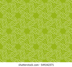 Geometric seamless pattern. Modern floral ornament. green color. vector illustration. For the interior design, wallpaper, decoration print, fill pages