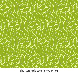 Geometric seamless pattern. Modern floral ornament. green color. vector illustration. For the interior design, wallpaper, decoration print, fill pages