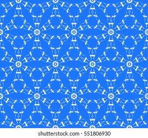 Geometric seamless pattern. Modern floral ornament. blue color. vector illustration. For the interior design, wallpaper, decoration print, fill pages