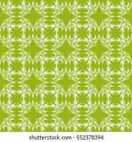 Geometric seamless pattern. Modern floral ornament. green color. vector illustration. For the interior design, wallpaper, decoration print, fill pages