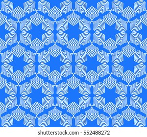 Geometric seamless pattern. Modern floral ornament. blue color. vector illustration. For the interior design, wallpaper, decoration print, fill pages