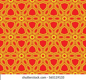 Geometric seamless pattern. Modern floral ornament. vector illustration. For the interior design, wallpaper, decoration print, fill pages