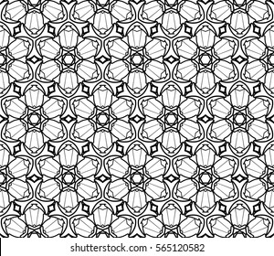Geometric seamless pattern. Modern floral ornament. vector illustration. For the interior design, wallpaper, decoration print, fill pages