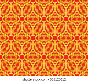 Geometric seamless pattern. Modern floral ornament. vector illustration. For the interior design, wallpaper, decoration print, fill pages