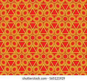 Geometric seamless pattern. Modern floral ornament. vector illustration. For the interior design, wallpaper, decoration print, fill pages