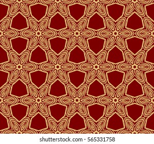 Geometric seamless pattern. Modern floral ornament. vector illustration. For the interior design, wallpaper, decoration print, fill pages