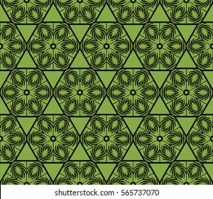 Geometric seamless pattern. Modern floral ornament. vector illustration. For the interior design, wallpaper, decoration print, fill pages