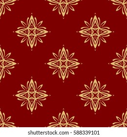 Geometric seamless pattern. Modern floral ornament. vector illustration. For the interior design, wallpaper, decoration print, fill pages, invitation card, cover book