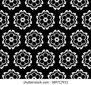Geometric seamless pattern. Modern floral ornament. vector illustration. For the interior design, wallpaper, decoration print, fill pages, invitation card, cover book