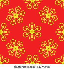 Geometric seamless pattern. Modern floral ornament. vector illustration. For the interior design, wallpaper, decoration print, fill pages, invitation card, cover book