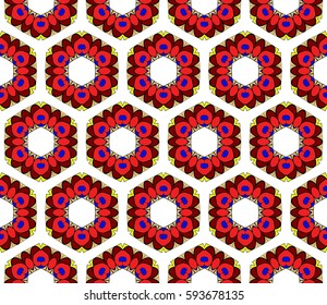 Geometric seamless pattern. Modern floral ornament. vector illustration. For the interior design, wallpaper, decoration print, fill pages, invitation card, cover book