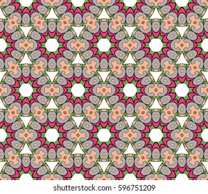 Geometric seamless pattern. Modern floral ornament. vector illustration. For the interior design, wallpaper, decoration print, fill pages, invitation card, cover book