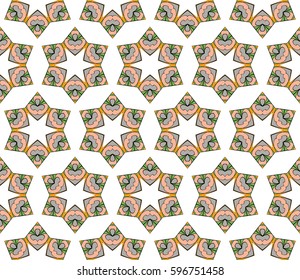 Geometric seamless pattern. Modern floral ornament. vector illustration. For the interior design, wallpaper, decoration print, fill pages, invitation card, cover book