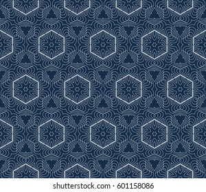 Geometric seamless pattern. Modern floral ornament. vector illustration. For the interior design, wallpaper, decoration print, fill pages, invitation card, cover book