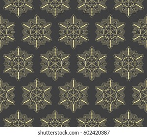 Geometric seamless pattern. Modern floral ornament. vector illustration. For the interior design, wallpaper, decoration print, fill pages, invitation card, cover book
