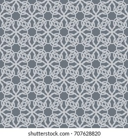 Geometric seamless pattern. Modern floral ornament. Vector illustration. For the interior design, wallpaper, decoration print, fill pages