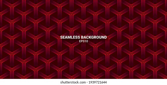 Geometric seamless pattern with modern shapes. Abstract background for decorating wrapping paper, textile, web banners, and luxury expensive products. Dark red minimal symmetrical repeating background