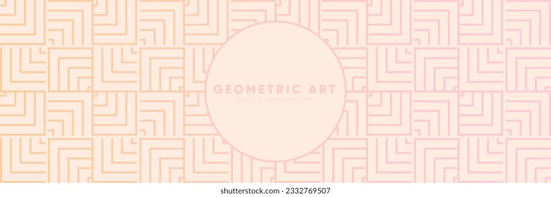 Geometric Seamless Pattern. Modern Simple Square Ornament for traditional abstract decorative design. Harmony and Tranquility Asian Vector Creative Motif. Vintage loop print.
