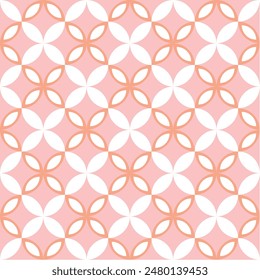 Geometric seamless pattern modern style. abstract retro vector groovy pink orange fabric for wallpaper background
