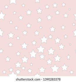 Geometric seamless pattern. Monochrome abstract vector texture with scattered stars - Vector