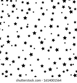 Geometric seamless pattern. Monochrome abstract vector texture with stars. Stars seamless pattern. Vector illustration.