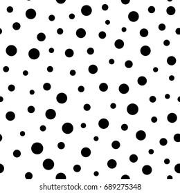 Geometric seamless pattern. Monochrome abstract vector texture with scattered dots