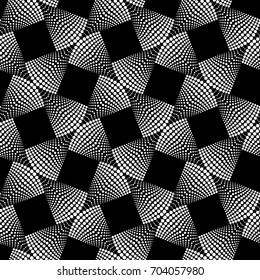 Geometric Seamless Pattern of Monochrome Dots. Vector Op Art Background Design. Easy to Change the Colors.