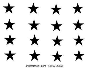 Geometric seamless pattern. Monochrome randomly abstract texture with stars.Isolate on white background.