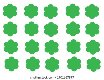 Geometric seamless pattern. Monochrome randomly abstract texture with clouds, flowers.Isolate on white background.