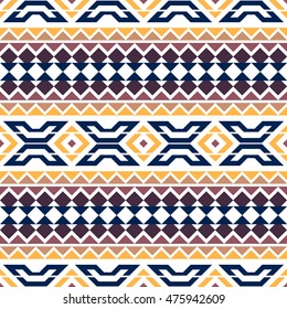 Geometric seamless pattern. Motives of American Indians. Ethnic background. Vector illustration.