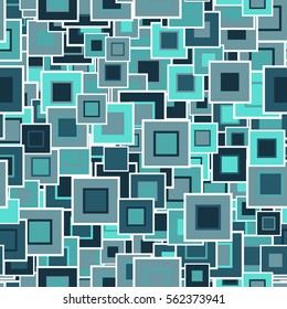 Geometric seamless pattern. The multicolored squares of different sizes, are located in a chaotic manner. Useful as design element for texture and artistic compositions.