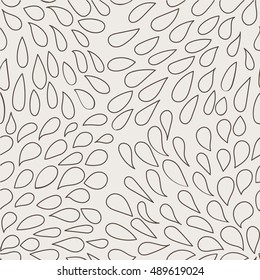 Geometric seamless pattern. Natural pattern of leaves, drops. Stylization. Simple regular background. Vector illustration