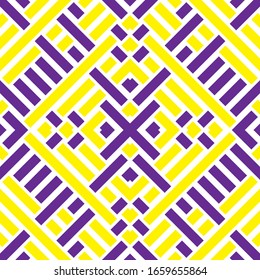 Geometric seamless pattern with oblique colored segments