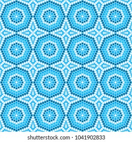 Geometric seamless pattern of octagons with a dot pattern. Vector illustration.