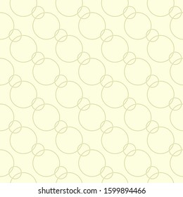 Geometric seamless pattern. Olive green background with circles. Vector illustration