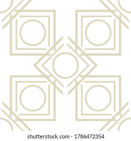 Geometric seamless pattern. Olive green ornament on white background. Vector illustration