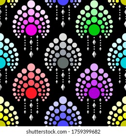 Geometric seamless pattern on a black background