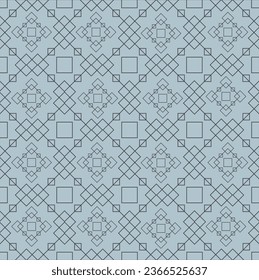 geometric seamless pattern on a blue gray background. mesh, openwork, morocco