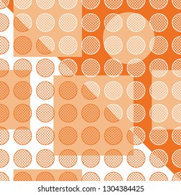 Geometric seamless pattern on a gold background with bubbles. Using for print on the wall-paper, shirts, greeting card, vector and other