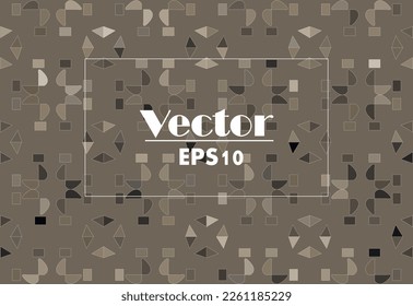 Patrón geométrico sin soldadura en el fondo kaki. Colorido de ornamentos redondos, verde oscuro, crema y gris con flecha de 4 direcciones. Vector moderno y elegante. Textil, decoración de pared, patrón de azulejos.