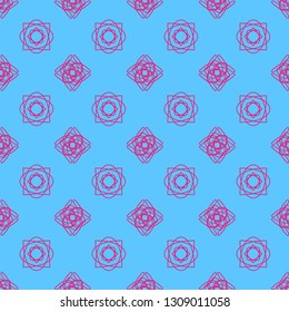 Geometric seamless pattern on the light blue background