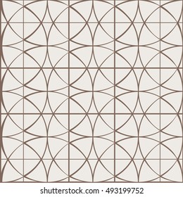 Geometric seamless pattern. An openwork pattern of thin circles. Simple regular background. Vector illustration