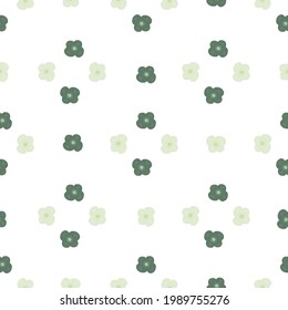 Geometric seamless pattern with organic doodle childish daisy print. White background. Simple style. Great for fabric design, textile print, wrapping, cover. Vector illustration.