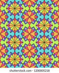 Geometric seamless pattern. Oriental arabic ornament. Islamic tradition, vector illustration.
