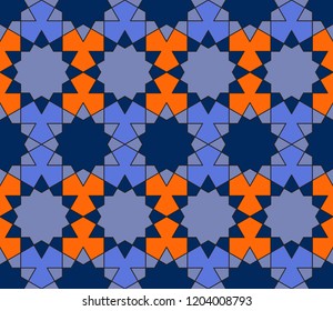 Geometric seamless pattern. Oriental arabic ornament. Islamic tradition, vector illustration.