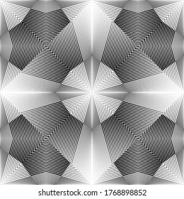 Geometric seamless pattern, ornament, abstract halftone lines background, vector modern design texture for card, cover, wrapping paper.