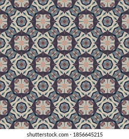 Patrón geométrico sin soldadura, ornamento, fondo colorido abstracto, formas pequeñas de impresión de moda, textura vectorial para textiles, tela, papel tapiz, papel envolvente, decoración.